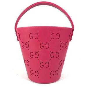 GUCCI 723051 Children's GG Logo Bucket Bag Mini Boston Handbag Rubber Men's W...